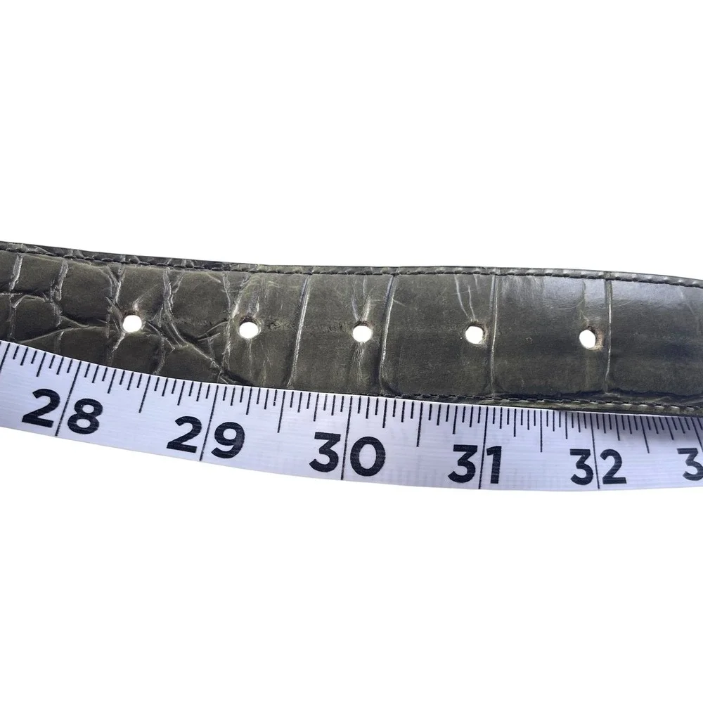 Lejon Vintage Women's‎ Belt Sage Green Alligator Grain Steerhide USA Made Sz M
